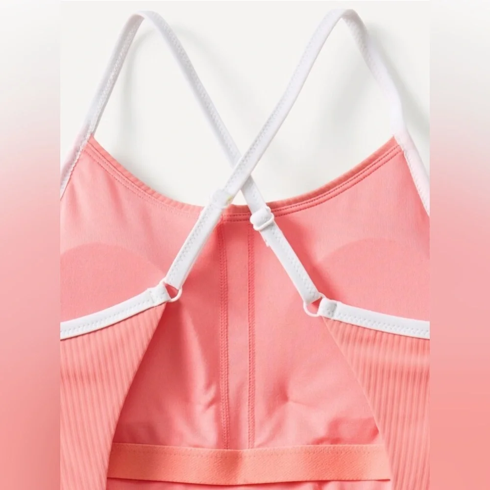 NWT Athleta Girl Adjustable One Piece Mimosa Pink Swimsuit Medium 8-10